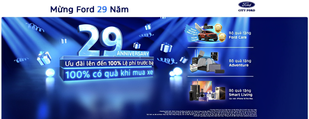 Khuyến mãi City Ford – Mừng Ford 29 năm với quà tặng hấp dẫn từ City Ford Thủ Đức